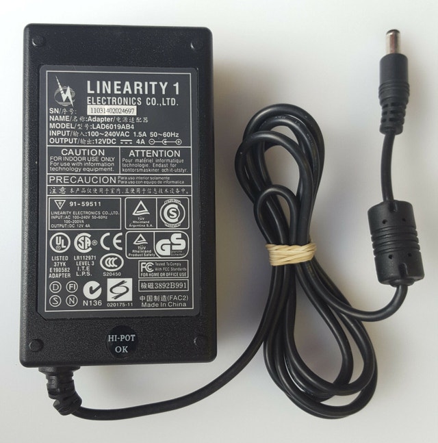 Linearity 1 Adapter Charger Power Cord LAD6019AB4