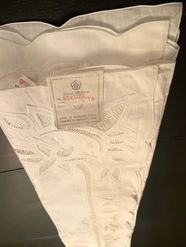 White Large Rectangular Tablecloth 18 Feet 100% Cotton 12 seats