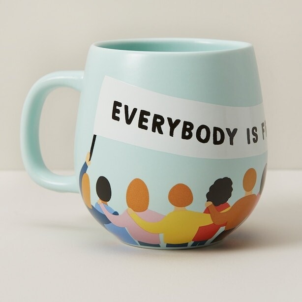 Indigo Mug “Everybody is Free to Love” Banner Coffee Tea Ceramic