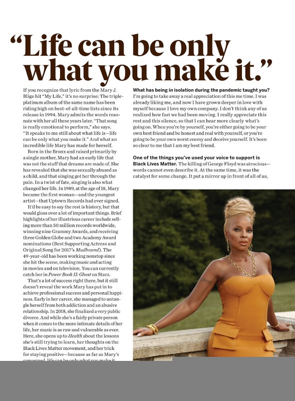 Health Magazine October 2020 Mary J. Blige THE BEAUTY ISSUE - photo 2
