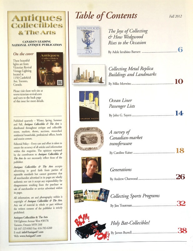 Antiques Collectibles & The Arts Canadian Magazine Fall 2012 - photo 3