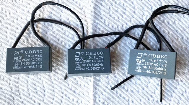 CBB60 10mF 2 Wire Fan Motor Capacitors (3-Pack)