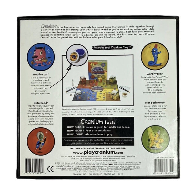 Cranium The Boardgame For Your Whole Brain 2002 Canadian Edition - photo 2