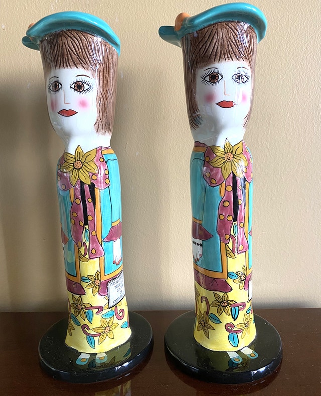 Bella Casa Susan Paley "Ellen" Vases Candlestick Pair