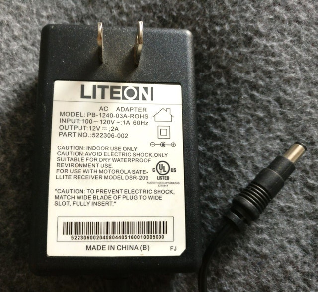 LITEON POWER ADAPTER WALL CHARGER PB-1240-03A-ROHS 12V 2A