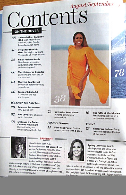 Zoomer Canada Magazine Aug/Sep 2022 - Deborah Cox - photo 2