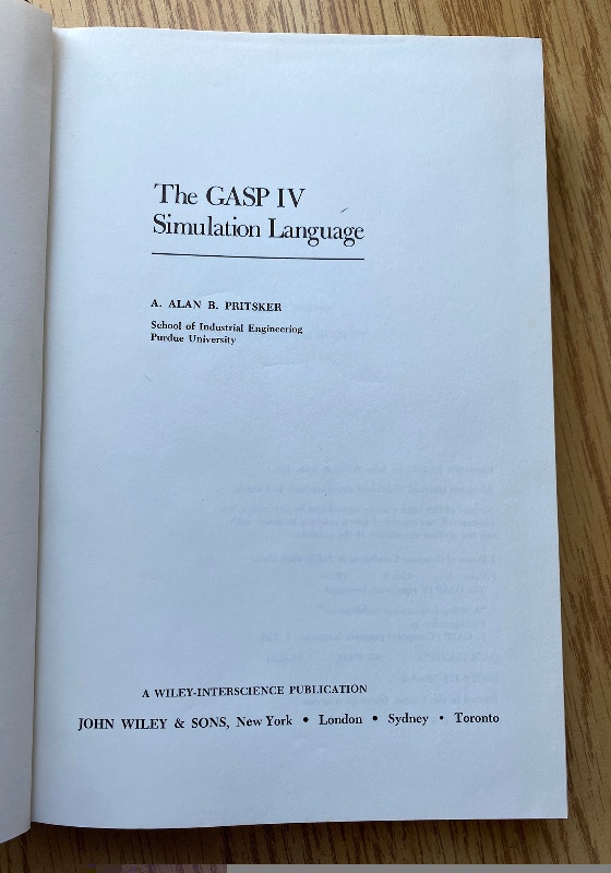 GASP IV Simulation Language hardcover by A. Alan, B. Pritsker - photo 2