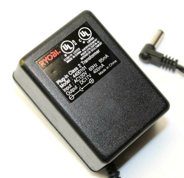 Ryobi 4400101 Class 2 Transformer Power Supply 17V 400mA