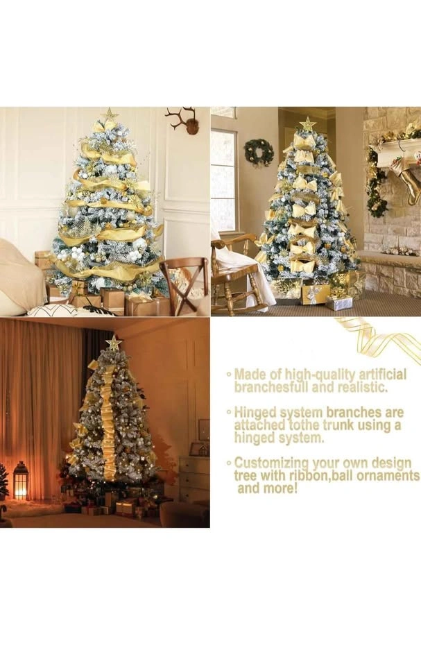 6-foot Snow-Flocked Christmas Tree w/ Ornaments - photo 4