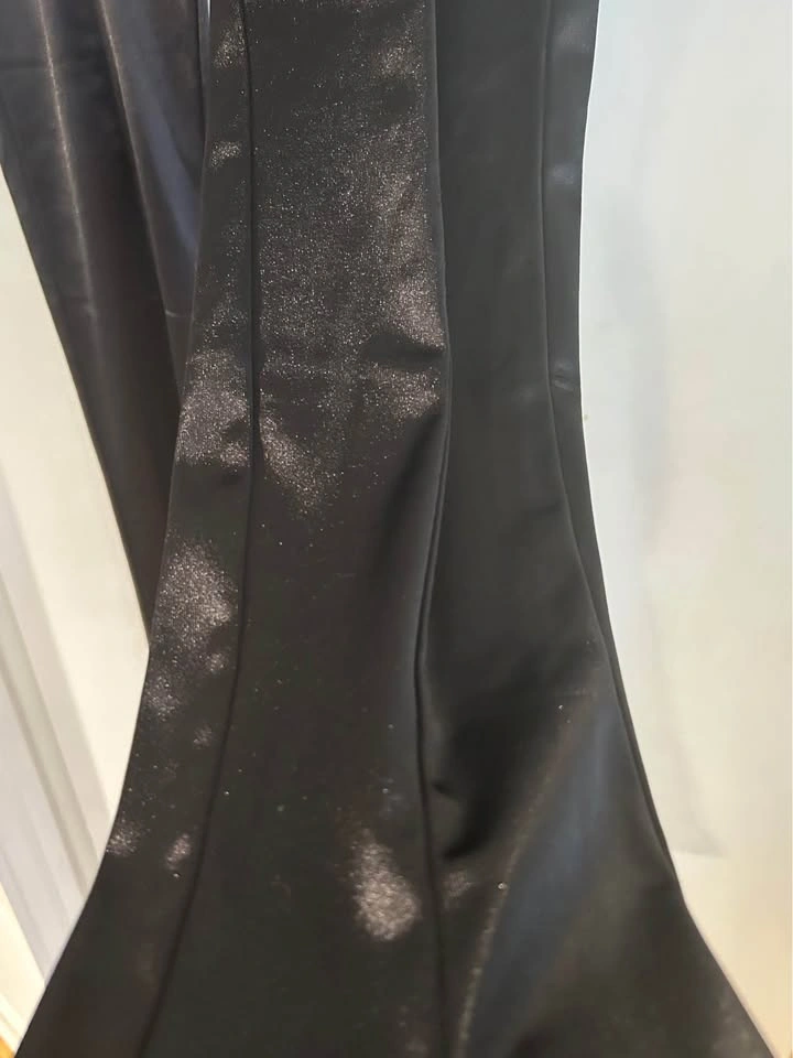 ZARA Black Satin-Look Shimmery Slit Pants - Size M - photo 4