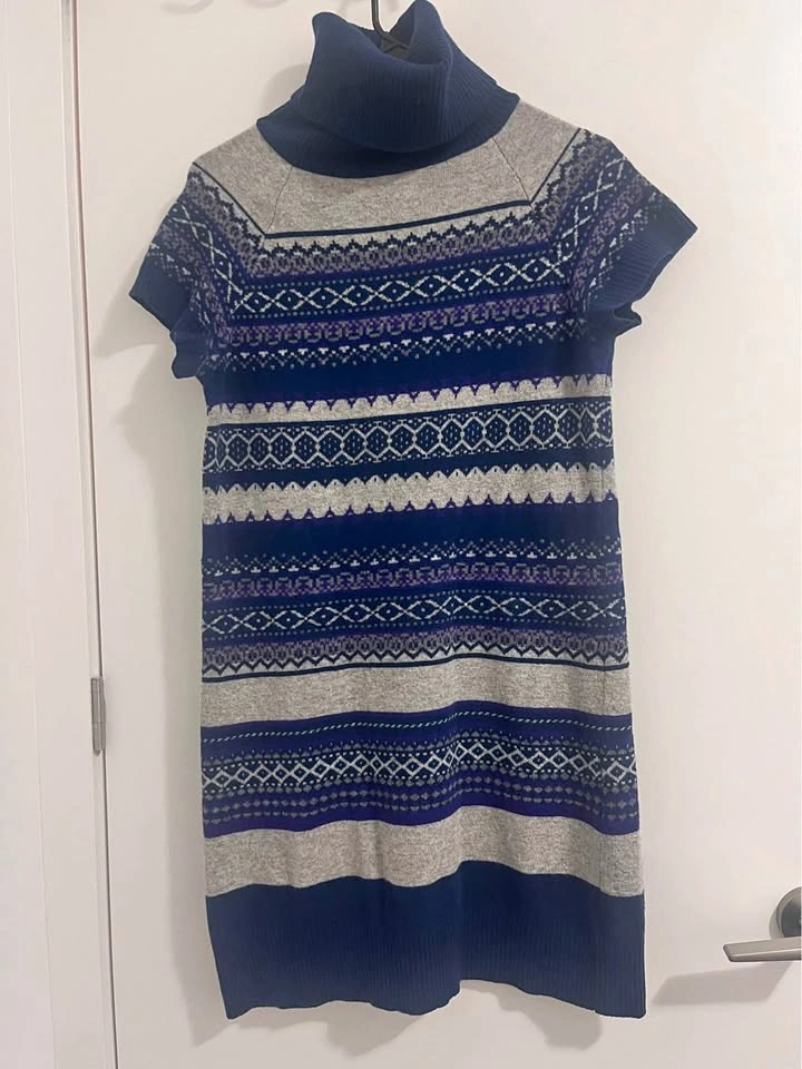 Mini Wool Short Sleeve Dress with Matching Arm Warmers S/M