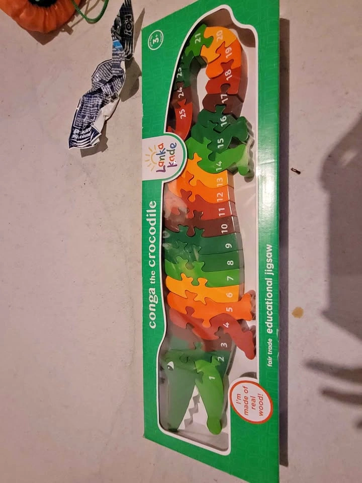 Wooden Crocodile Number Puzzle 1-25