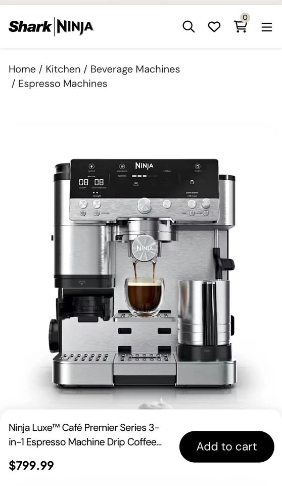Ninja Luxe Cafe Premier 3-in-1 Espresso, Drip, Cold Brew