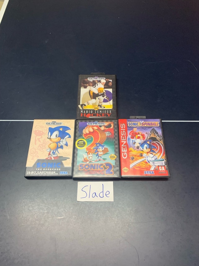 Sega Genesis Games - Mario Lemieux, Sonic 1, 2, Spinball