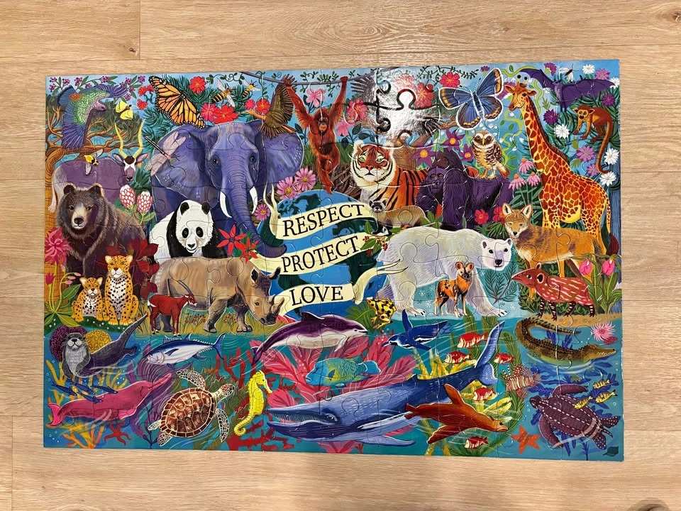Respect,Protect,Love animal puzzle