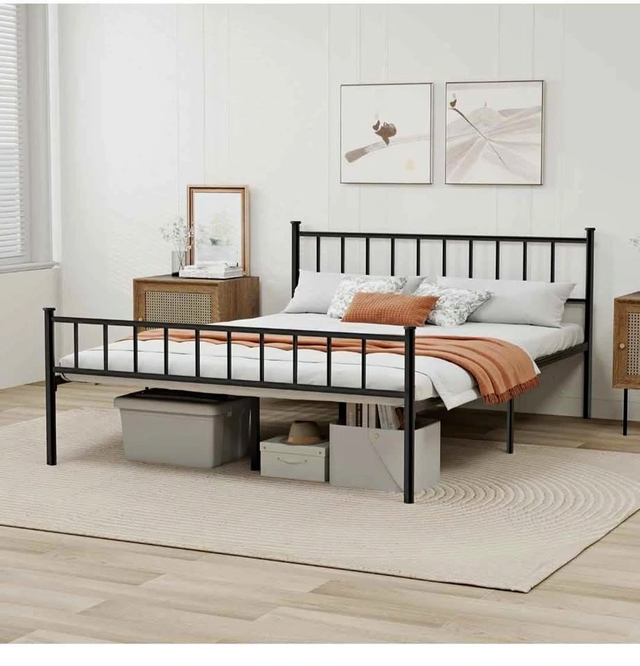 Metal Platform King Bed Frame w/ Headboard