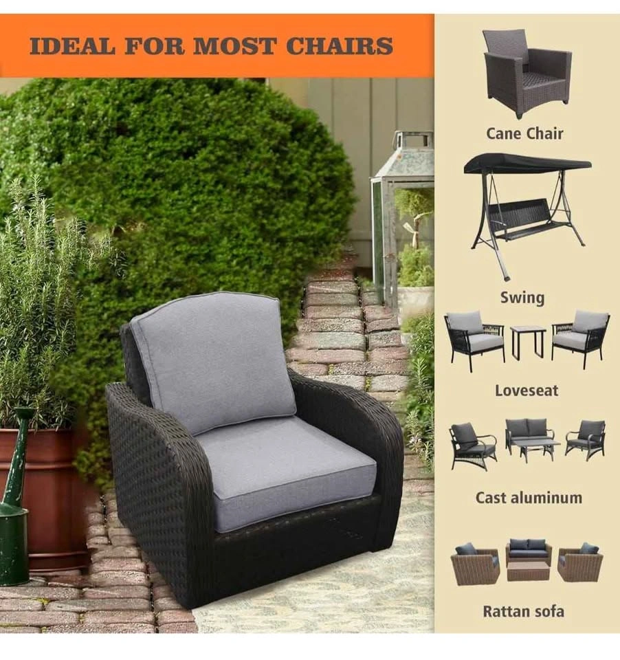 24x24 inch Outdoor/Indoor Deep Seat Patio Cushions Set of 2 - photo 4