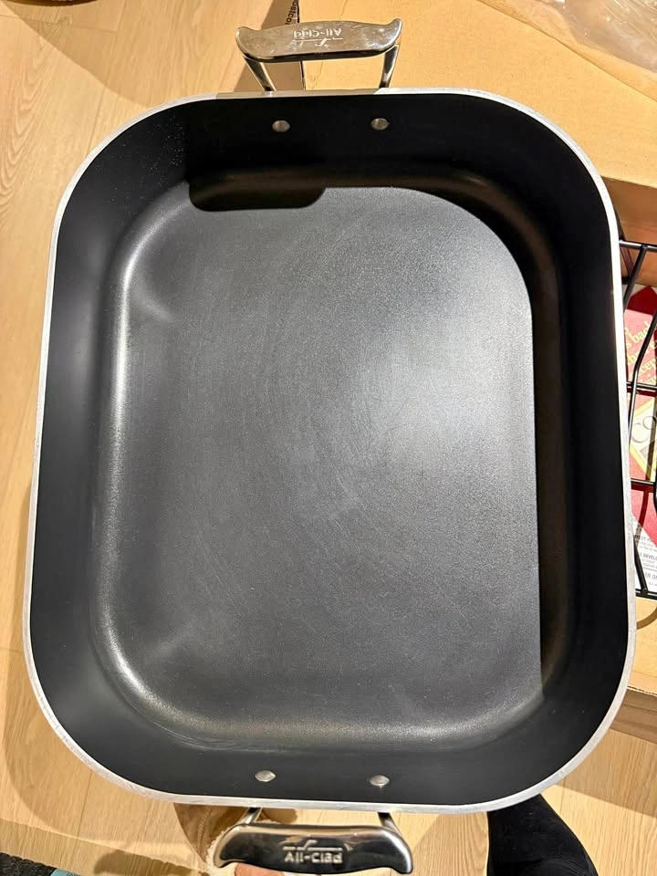 All-Clad Roasting Pan w/ Rack + Turkey Lifters (Large, Complete
