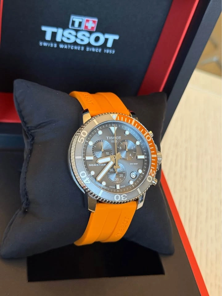 Tissot Men’s Watch Seastar 1000 Chronograph - Grey Dial Orange S - photo 2