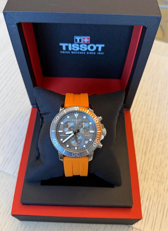 Tissot Men’s Watch Seastar 1000 Chronograph - Grey Dial Orange S - photo 3