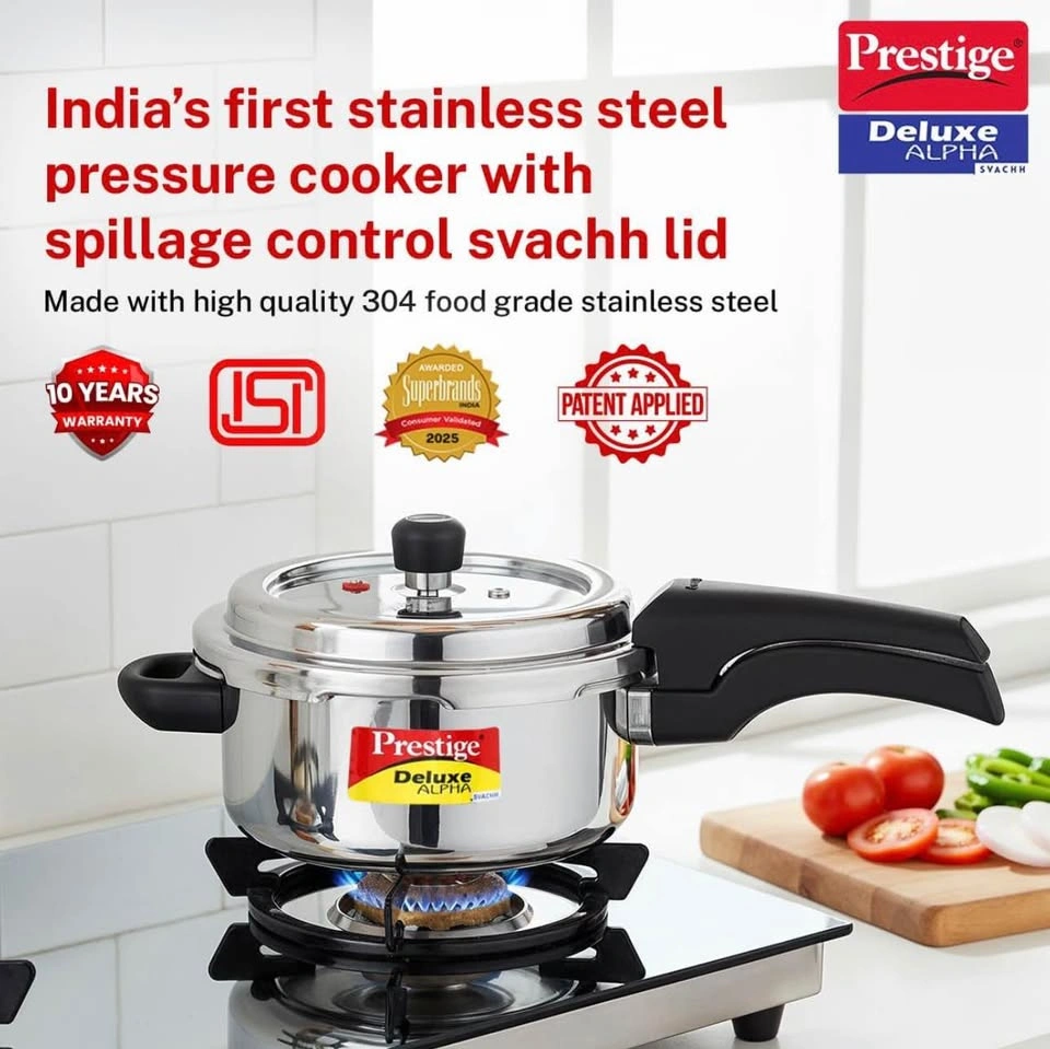 Prestige PRASV3 Pressure Cooker, 3 Liter, Stainless Steel - photo 3