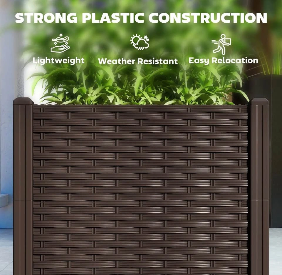 Outsunny Plastic Raised Garden Bed - 63"X15.7"X14.6" - Brown - photo 4