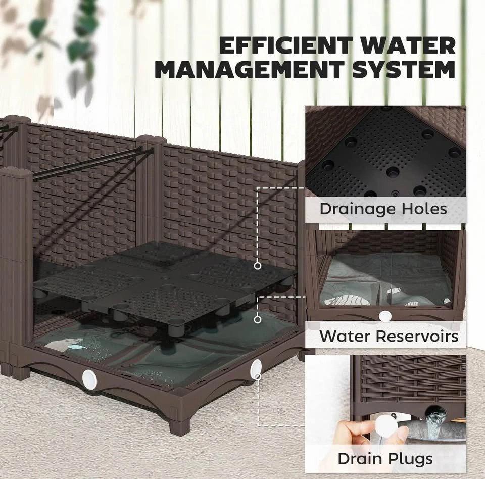 Outsunny Plastic Raised Garden Bed - 63"X15.7"X14.6" - Brown - photo 5