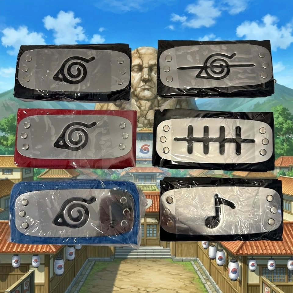Naruto Shinobi Ninja Headbands - Hidden Leaf, Sound Village, Pai