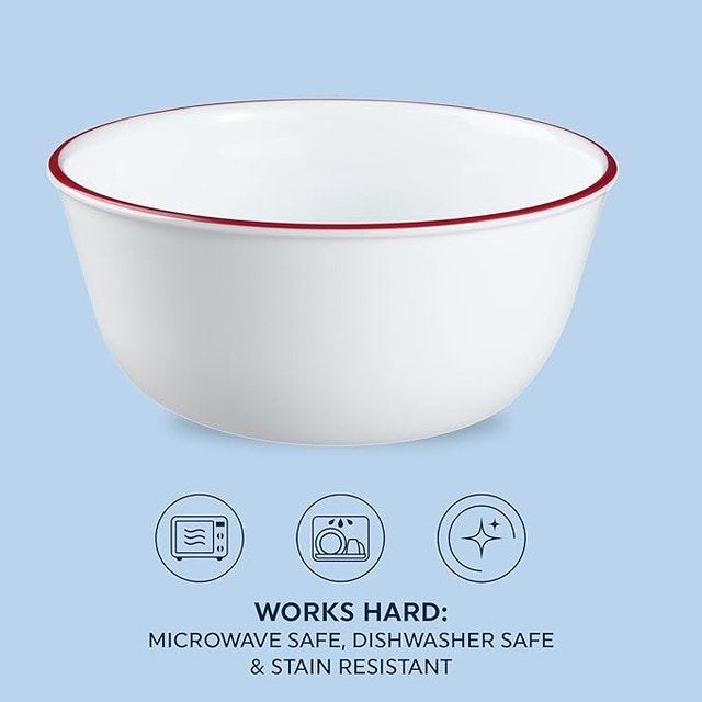 Corelle 28oz Soup/Pasta/Cereal Bowl - White w/ Red Stripe