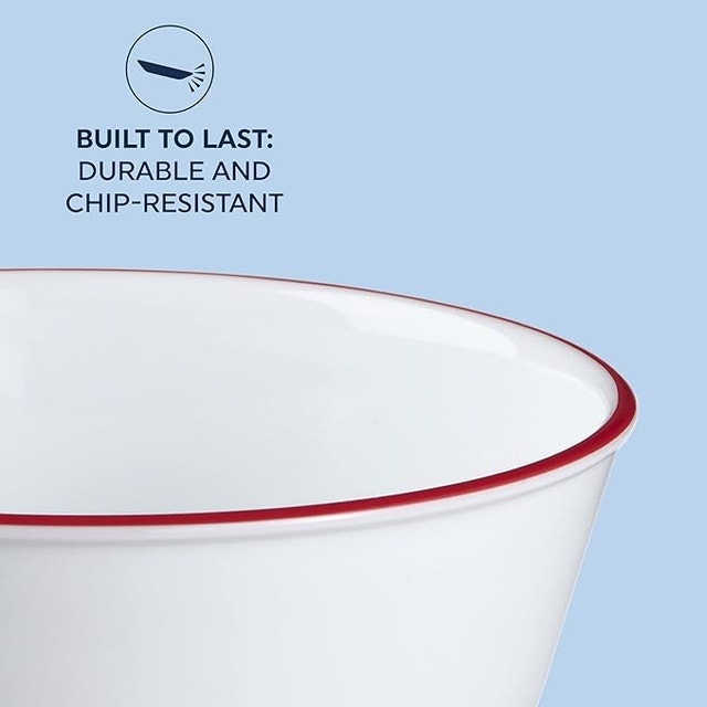 Corelle 28oz Soup/Pasta/Cereal Bowl - White w/ Red Stripe - photo 4