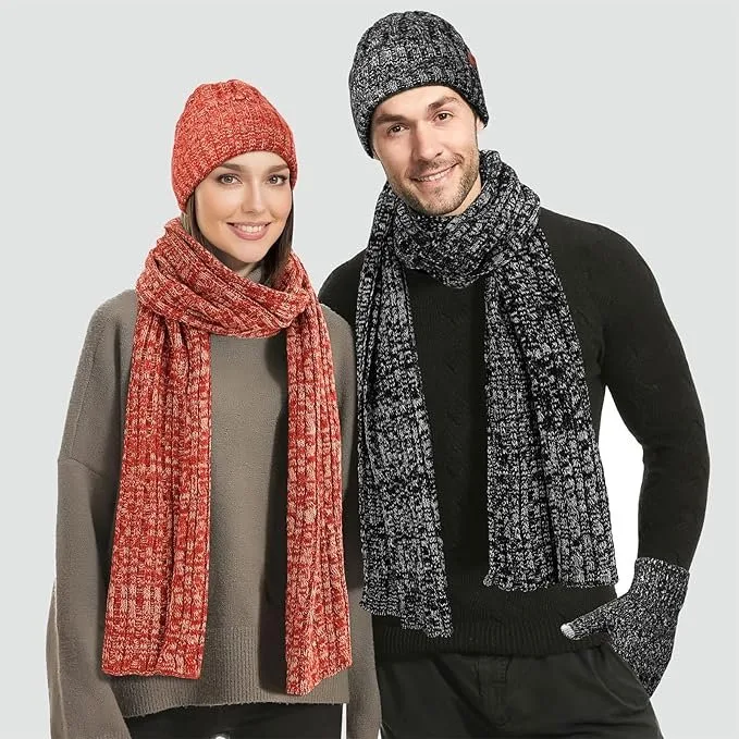 🎁3-in-1 Winter Gift Set Hat Scarf Gloves Set image indicator(4)