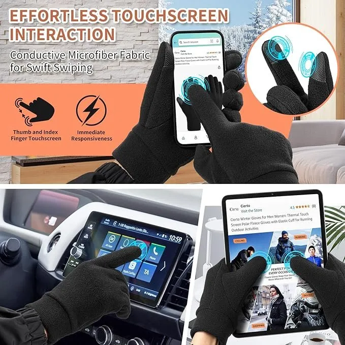 Cierto Warm Winter Gloves Touchscreen Compatible image indicator(2)