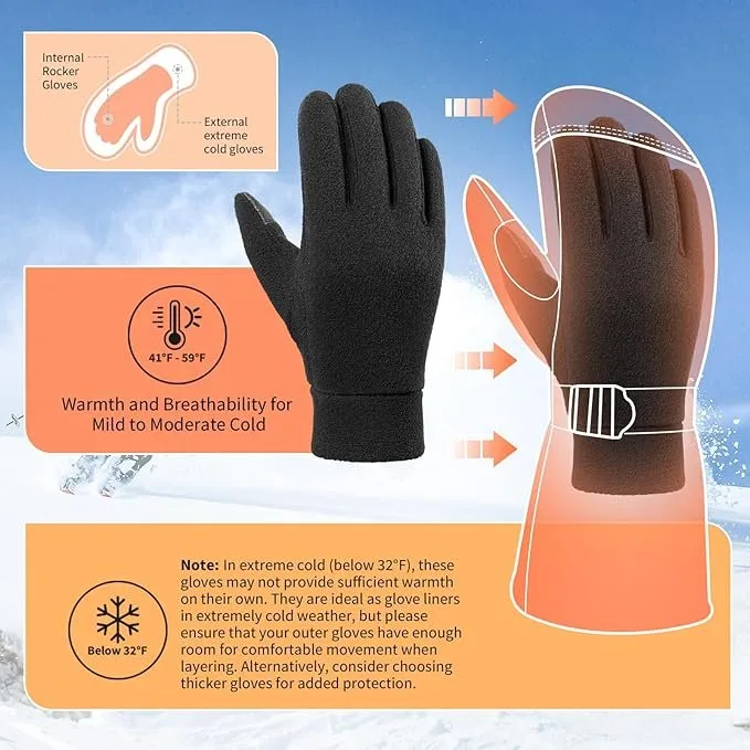 Cierto Warm Winter Gloves Touchscreen Compatible image indicator(5)