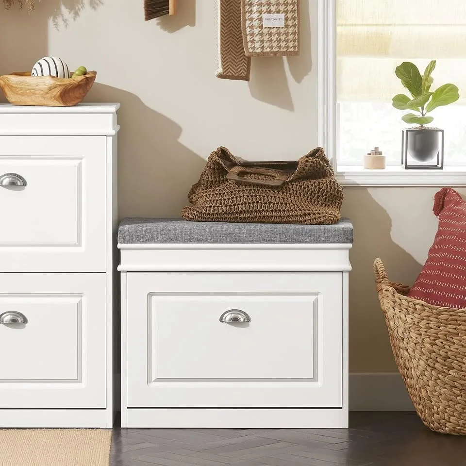 SoBuy Slim Shoe Storage Bench FSR82-L-W image indicator(2)