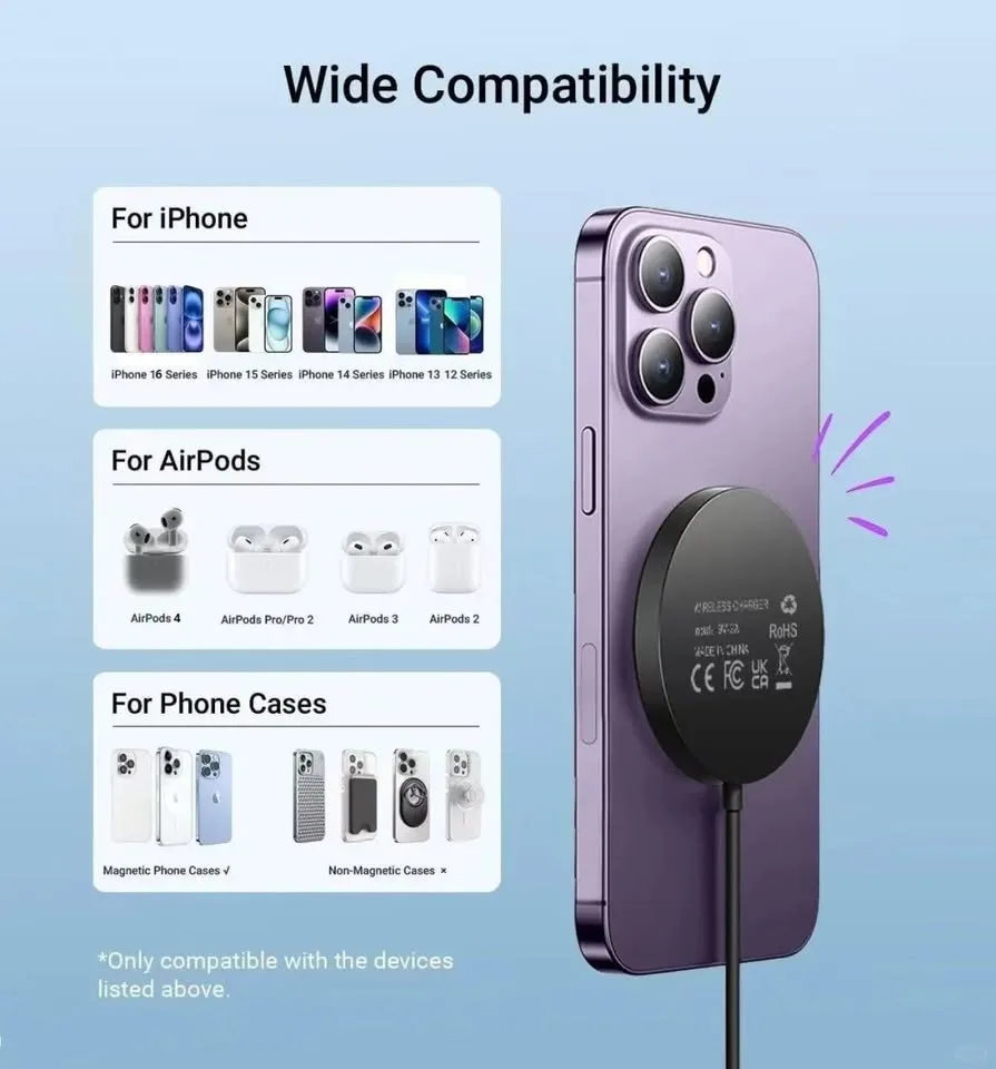 ⚡ All-in-One Wireless Charging Pad with Fixed Cable image indicator(2)