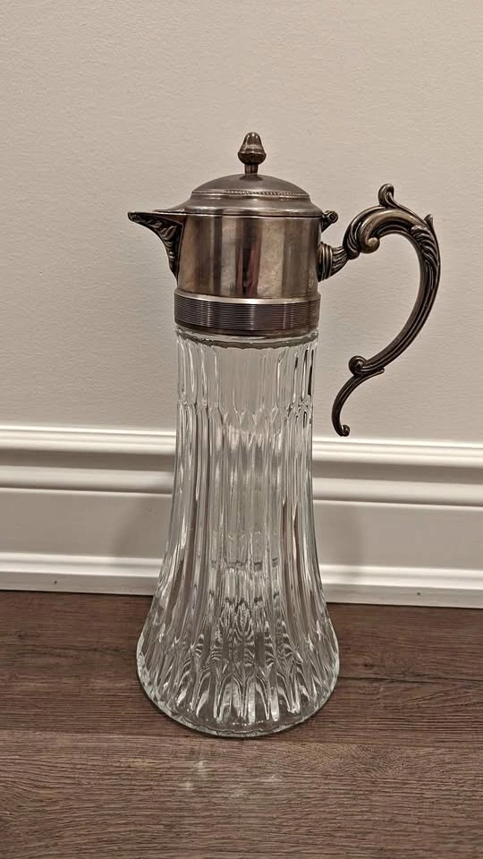 Antique 1930s Italian Crystal Claret Carafe