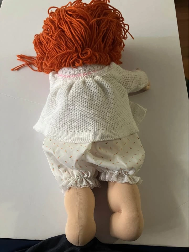 Vintage 1985 Cabbage Patch Kids Girl Orange Yarn Hair Blue Eyes - photo 3