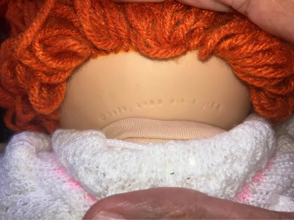 Vintage 1985 Cabbage Patch Kids Girl Orange Yarn Hair Blue Eyes - photo 4