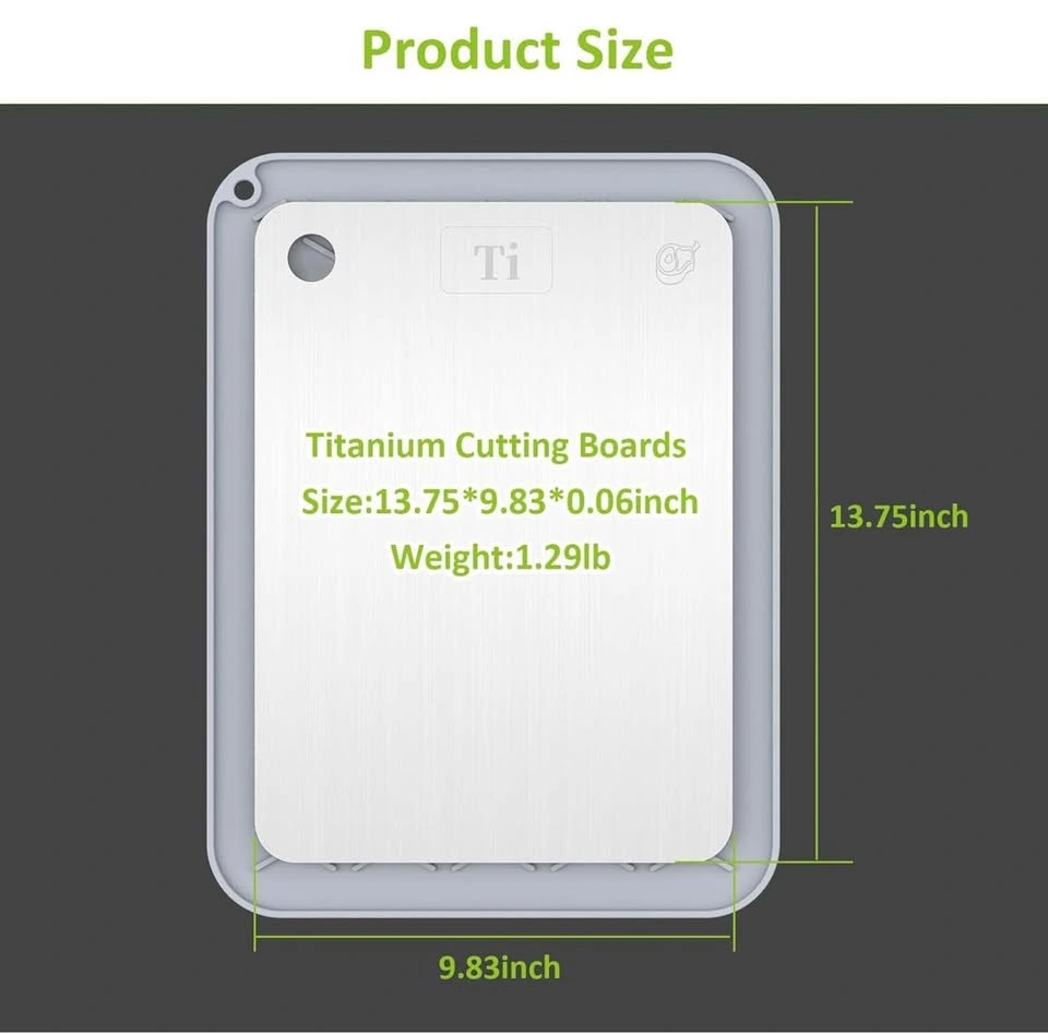 100% Pure Titanium Cutting Boards for Kitchen, Double-Sided - photo 2