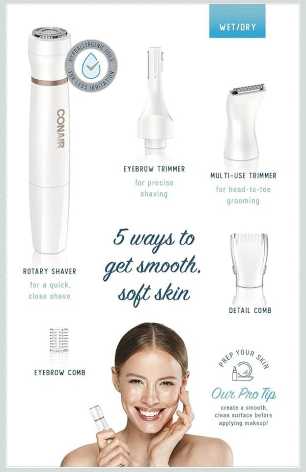 Conair Satiny Smooth Facial Trim System - photo 5