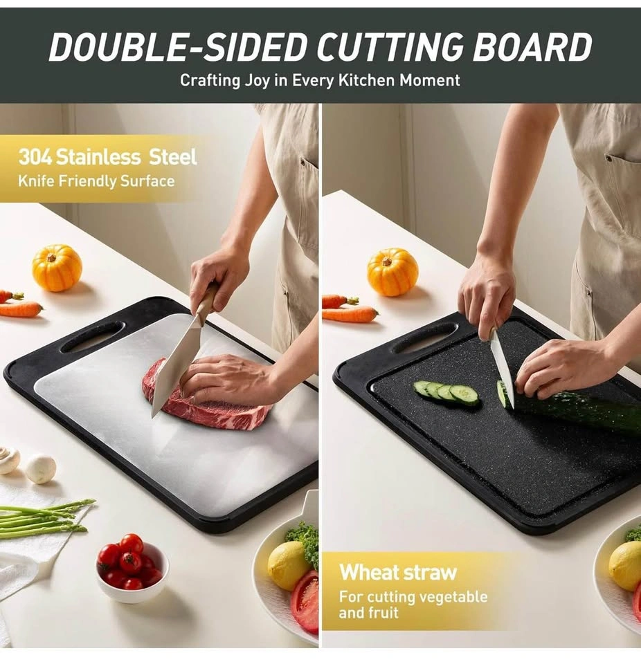 Stainless Steel Cutting Board, Double Sided Metal Chopping board - photo 2
