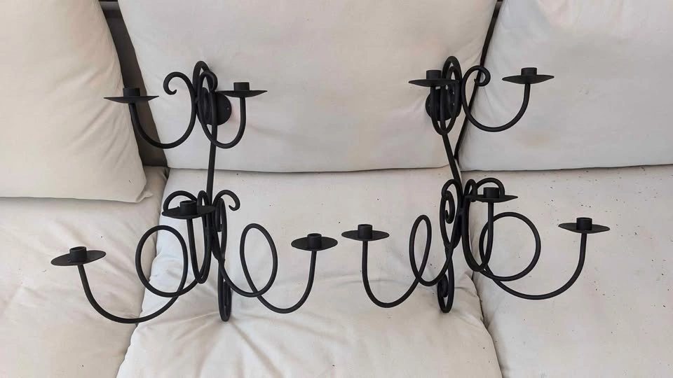 Crate & Barrel Swirl Large Candelabra Candle Sconces [pair] - photo 3
