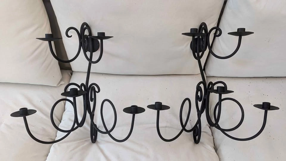 Crate & Barrel Swirl Large Candelabra Candle Sconces [pair] - photo 4