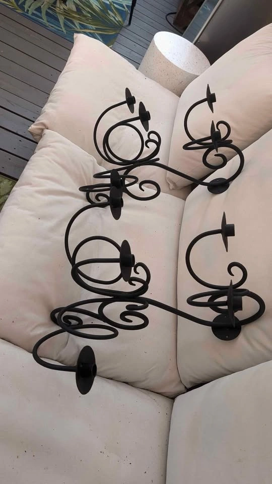 Crate & Barrel Swirl Large Candelabra Candle Sconces [pair] - photo 5