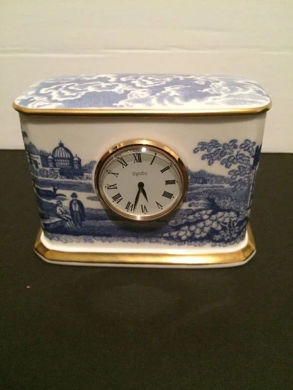 Mini Clock - Spode Blue Italian - Rectangular - Bone China thumbnail