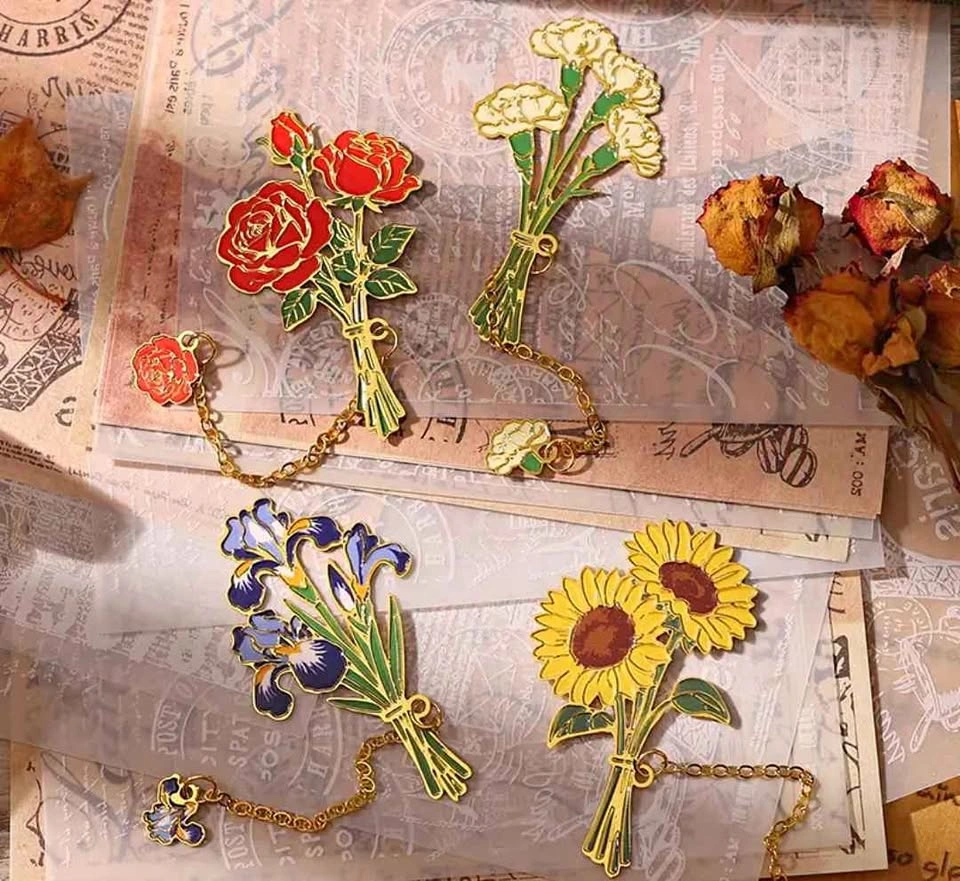 Beautiful Metal Flower Bookmark