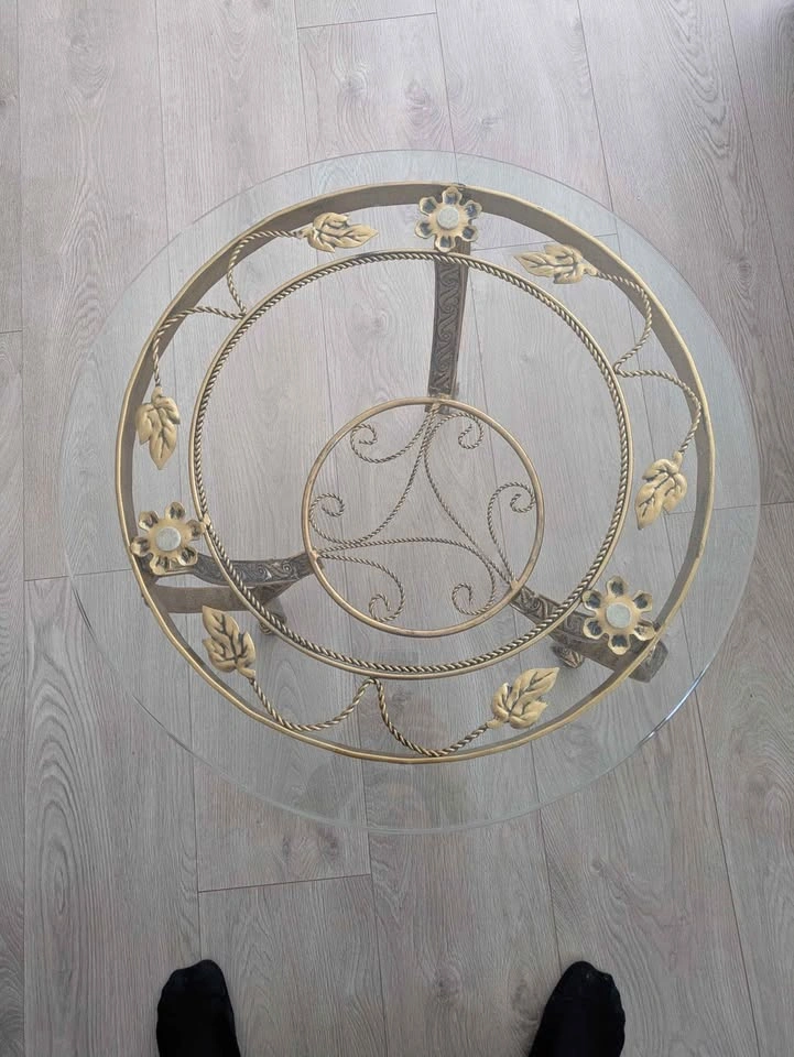Antique golden accent side tables x2 - photo 3
