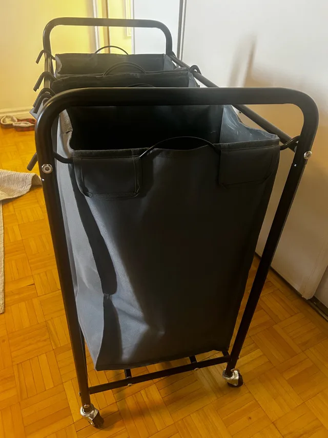 MUST GO – Rolling Laundry Hamper (3 Bags) thumbnail