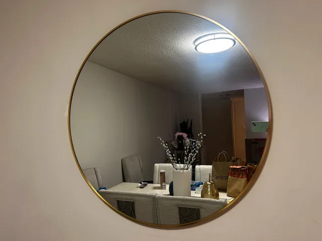 Round Gold Framed Mirror thumbnail