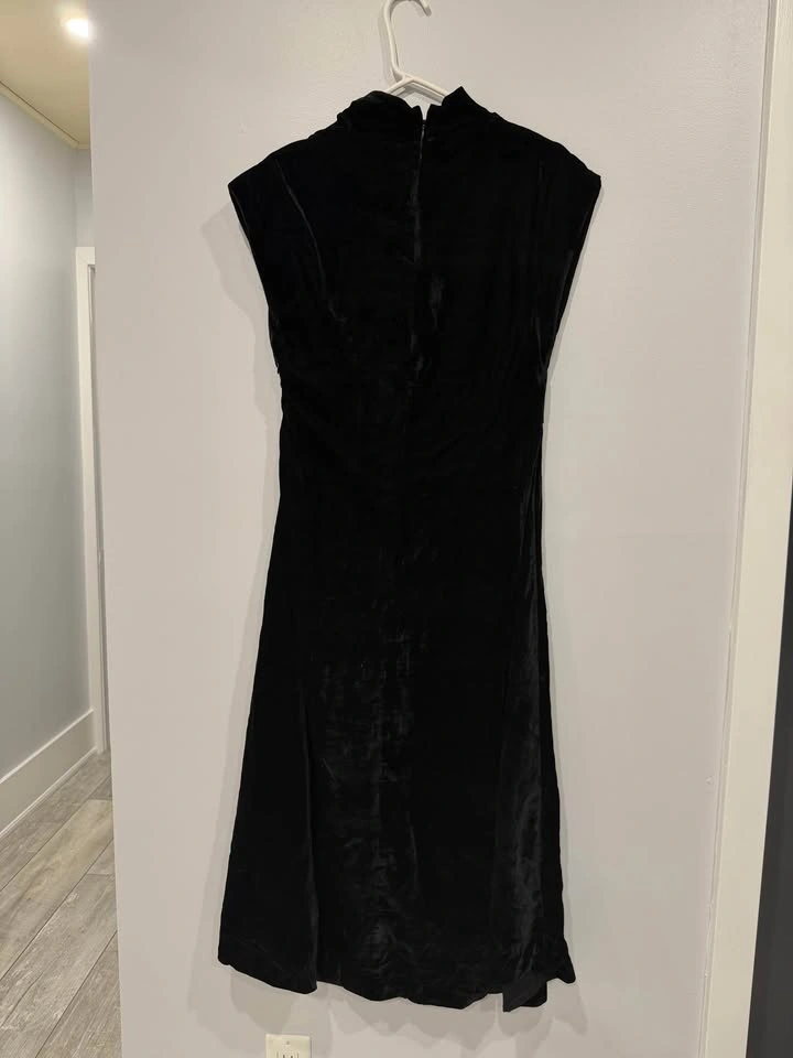 Black Velvet Bodycon Maxi Dress - photo 3